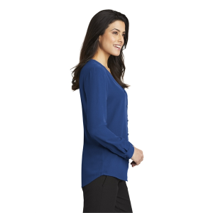 Port Authority Women's Long Sleeve Button-Front Blouse.